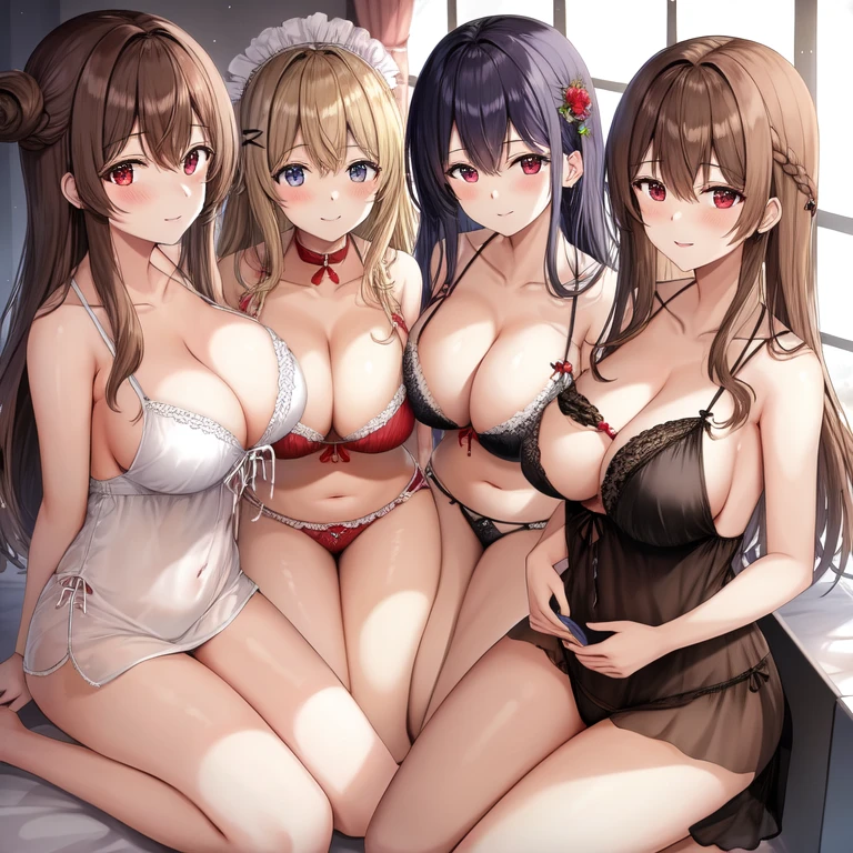네글리제 입은 거유 미녀